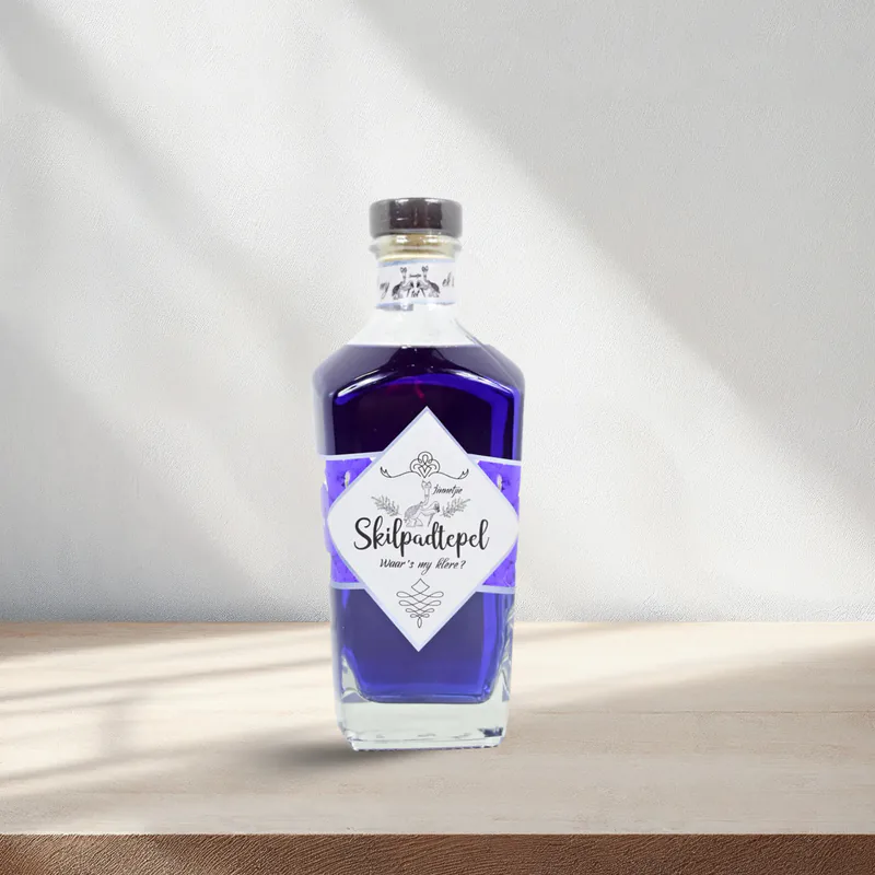 Skilpadtepel jenewer skemerkelkies 750ml bottel (donker pers)